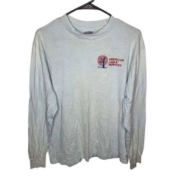 American Vintage 80s American Cable Services Single Stitch T Shirt Large - Picture 1 of 4